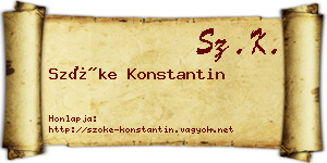 Szőke Konstantin névjegykártya